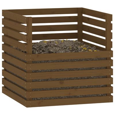 vidaXL Compostor, maro miere, 80x80x78 cm, lemn masiv de pin