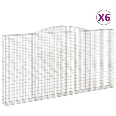 vidaXL Coșuri gabion arcuite 6 buc. 400x30x200/220 cm fier galvanizat