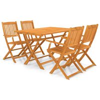 vidaXL Set mobilier de exterior pliabil, 5 piese, lemn masiv de acacia