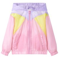 Jachetă pentru copii cu glugă și fermoar, multicolor, 92