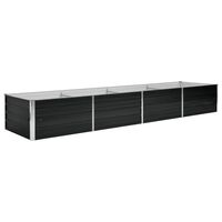 vidaXL Strat înălțat de grădină antracit 320x80x45 cm oțel galvanizat