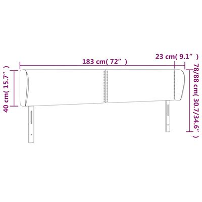 vidaXL Tăblie de pat cu aripioare gri deschis 183x23x78/88 cm catifea