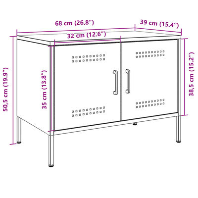 vidaXL Dulapuri TV, 2 buc., antracit, 68x39x50,5 cm, oțel