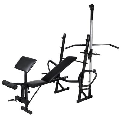 vidaXL Bancă fitness cu rastel greutăți, set haltere/gantere, 30,5kg