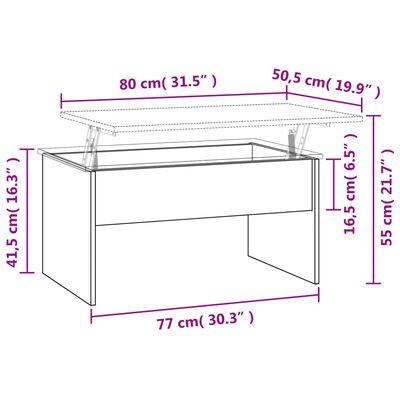 vidaXL Măsuță de cafea, stejar sonoma, 80x50,5x41,5 cm, lemn prelucrat