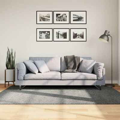 vidaXL Covor pufos "PAMPLONA" cu fire înalte, verde modern, 140x200 cm