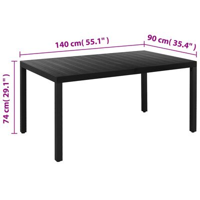 vidaXL Set mobilier pentru grădină, 7 piese, negru, aluminiu