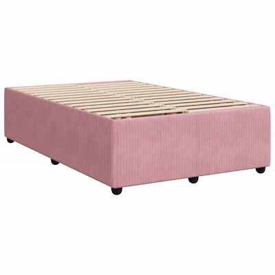 vidaXL Pat box spring cu saltea, roz, 120x200 cm, catifea