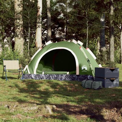 vidaXL Cort de camping pentru 2 persoane, setare rapidă, verde