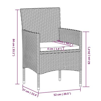 vidaXL Set mobilier de grădină cu perne, 9 piese, gri și negru