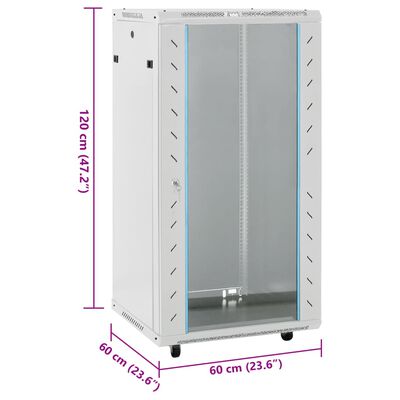 vidaXL Dulap server, picioare pivotante, 22U 19" IP20 60x60x120 cm