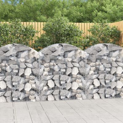 vidaXL Coș gabion arcuit, 100x50x100/120 cm, fier galvanizat