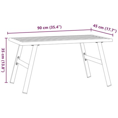 vidaXL Măsuță cafea grădină negru 90x45x35cm oțel vopsit electrostatic