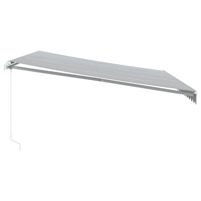 vidaXL Copertină retractabilă manual cu LED, antracit/alb, 450x300 cm