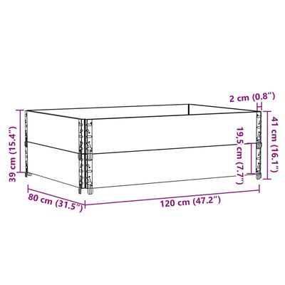 vidaXL Jardinieră de grădină, negru, 120x80 cm, lemn masiv de pin