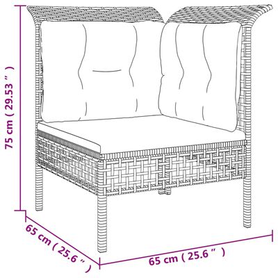 vidaXL Set mobilier de grădină cu perne, 9 piese, gri, poliratan