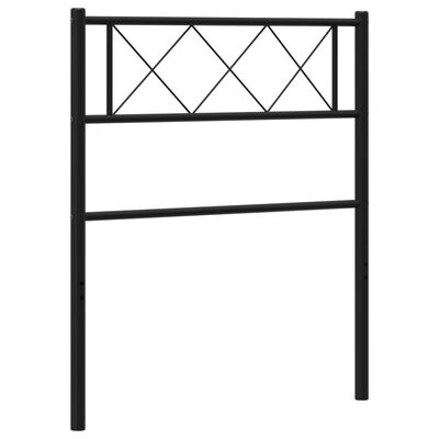 vidaXL Tăblie de pat metalică, negru, 80 cm