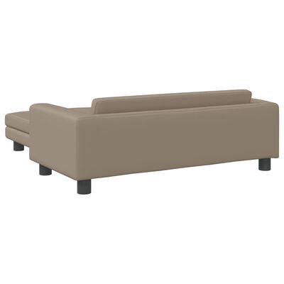 vidaXL Canapea copii cu taburet cappuccino 100x50x30cm piele ecologică