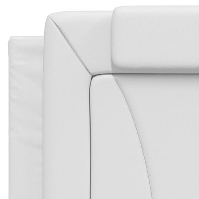 vidaXL Cadru de pat cu tăblie, alb, 100x200 cm, piele ecologică
