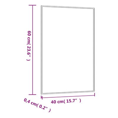 vidaXL Oglindă de perete, 40x60 cm, dreptunghiular, sticlă