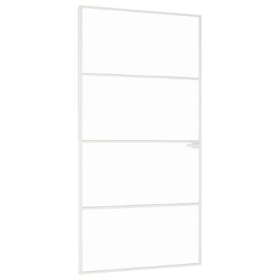 vidaXL Ușă de interior alb 102x201,5 cm sticlă securiz./aluminiu slim