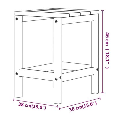 vidaXL Scaun de grădină Adirondack cu masă și taburet, antracit, HDPE