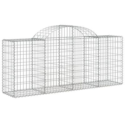 vidaXL Coșuri gabion arcuite 12 buc, 200x50x80/100 cm, fier galvanizat