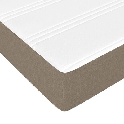 vidaXL Pat box spring cu saltea, gri taupe, 100x200 cm, textil