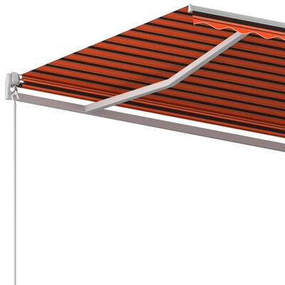 vidaXL Copertină retractabilă manual, portocaliu și maro, 450x350 cm