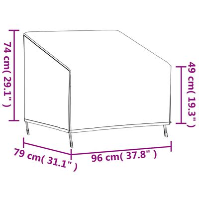 vidaXL Husă scaun de grădină, negru, 96x79x49/74 cm, Oxford 420D