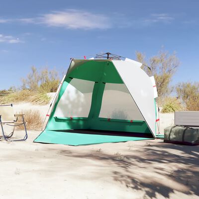 vidaXL Cort camping 3 persoane verde marin impermeabil setare rapidă