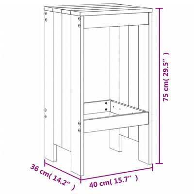 vidaXL Set mobilier bar de grădină, 5 piese, negru, lemn masiv de pin