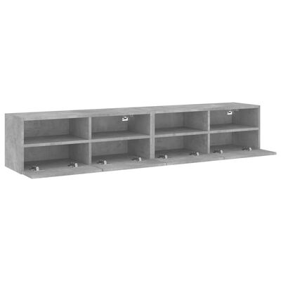 vidaXL Comode TV de perete, 2 buc., gri beton, 80x30x30 cm, lemn