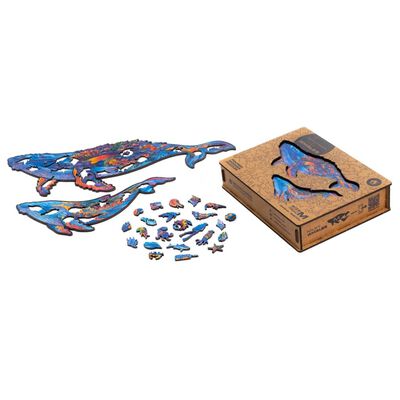 UNIDRAGON Puzzle Milky Whales 172 piese, mediu, 33x20 cm lemn