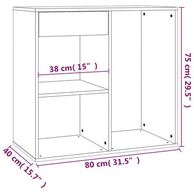 vidaXL Dulap de cosmetice alb extralucios, 80x40x75 cm, lemn prelucrat