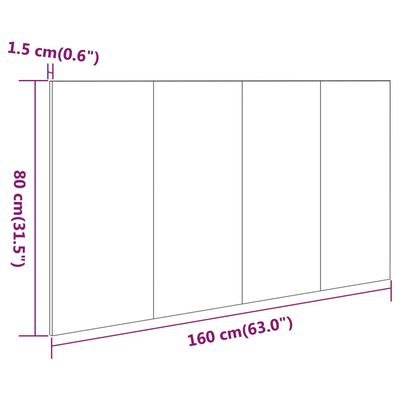 vidaXL Tăblie de pat,alb extralucios, 160x1,5x80 cm, lemn prelucrat