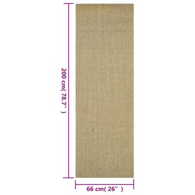 vidaXL Covor din sisal natural, verde, 66x200 cm