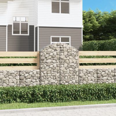 vidaXL Coș gabion arcuit, 100x30x120/140 cm, fier galvanizat