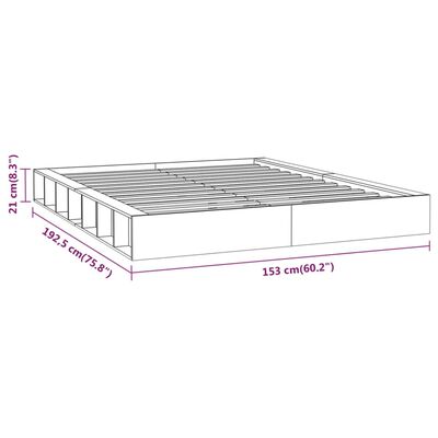 vidaXL Cadru de pat dublu, negru, 135x190 cm, lemn masiv