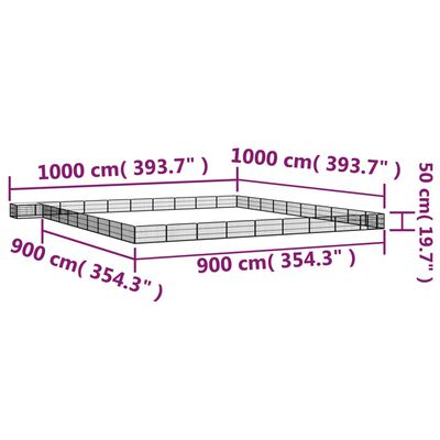 vidaXL Țarc câini 40 panouri negru 100x50 cm oțel vopsit electrostatic