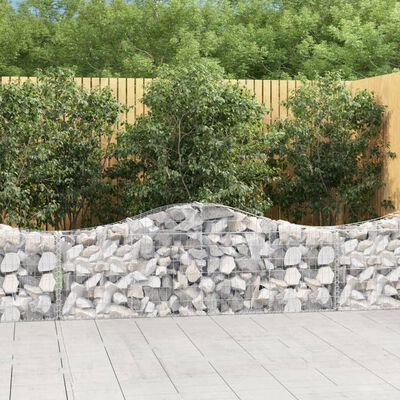 vidaXL Coșuri gabion arcuite 7 buc, 200x30x60/80 cm, fier galvanizat