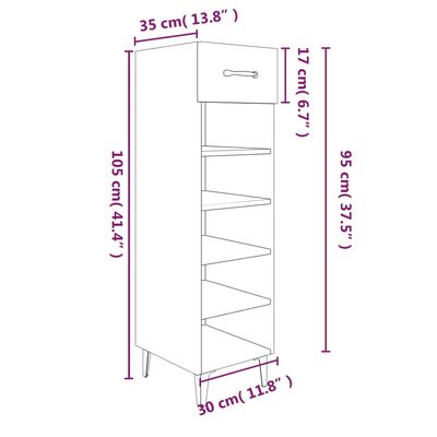 vidaXL Pantofar, stejar maro, 30x35x105 cm, lemn compozit