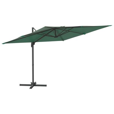 vidaXL Umbrelă în consolă, stâlp din aluminiu, verde, 400x300 cm