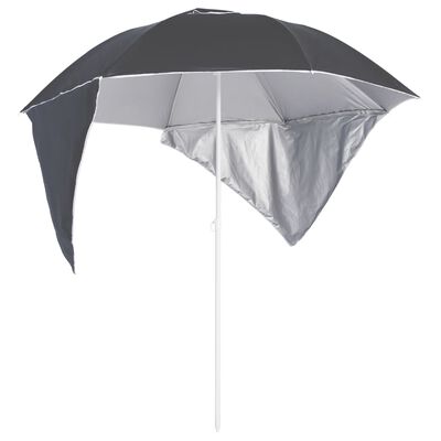 vidaXL Umbrelă de plajă cu pereți laterali Antracit 215 cm