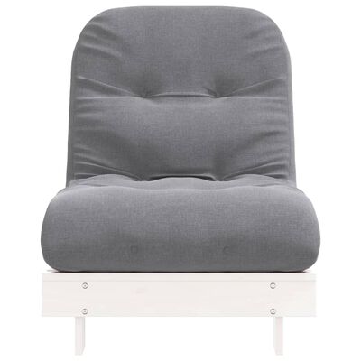 vidaXL Canapea futon cu saltea, alb, 70x206x11 cm, lemn masiv de pin