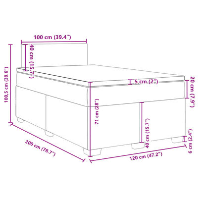 vidaXL Pat box spring cu saltea, roz, 120x200 cm, catifea