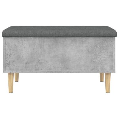 vidaXL Bancă de depozitare, gri beton, 82x42x46 cm, lemn prelucrat