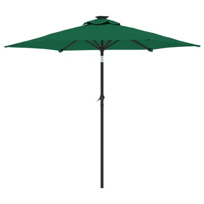 vidaXL Umbrelă soare de grădină stâlp din lemn verde 225x225x212 cm