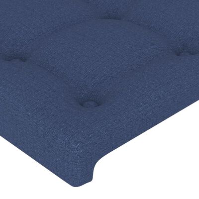 vidaXL Tăblie de pat cu LED, albastru, 180x5x118/128 cm, textil