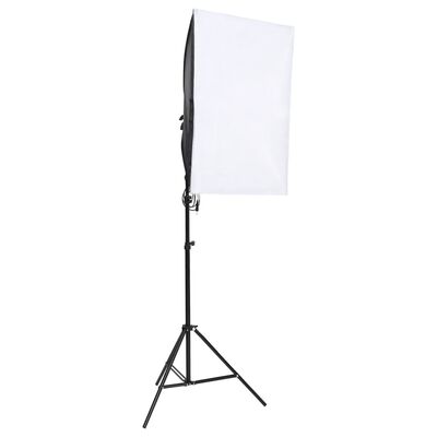 vidaXL Kit studio foto cu set de lumini, fundal și reflector